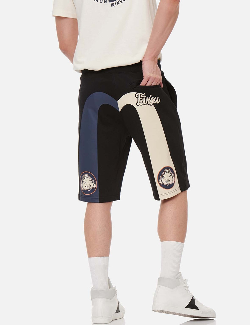 TWO TONE DAICOCK PRINT SWEAT SHORTS 3