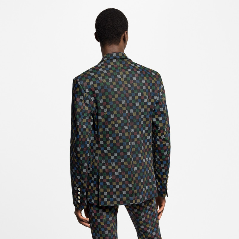 Damier Double-Breasted Denim Jacket 4