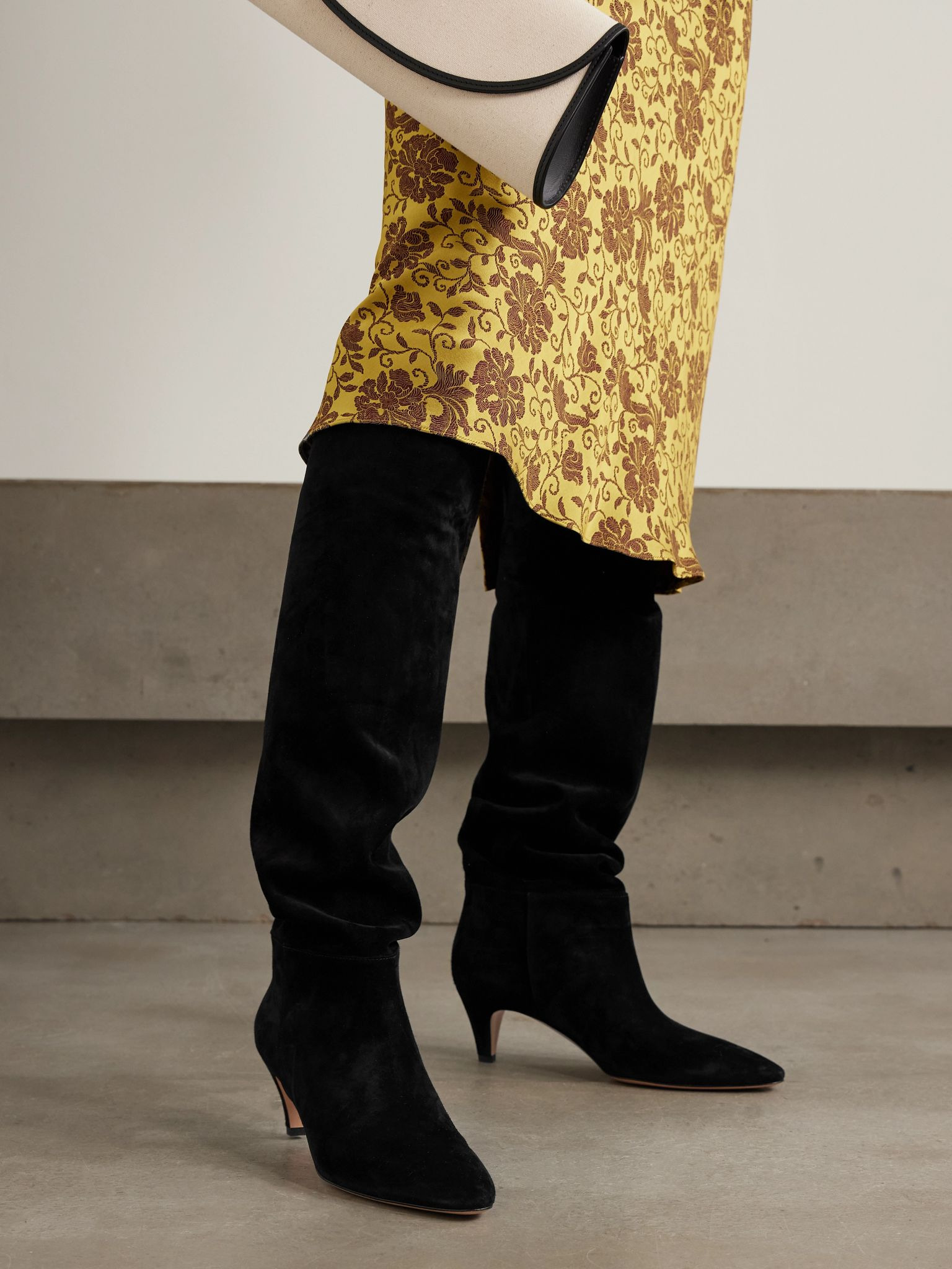 Elise 45 suede knee boots Black - 2