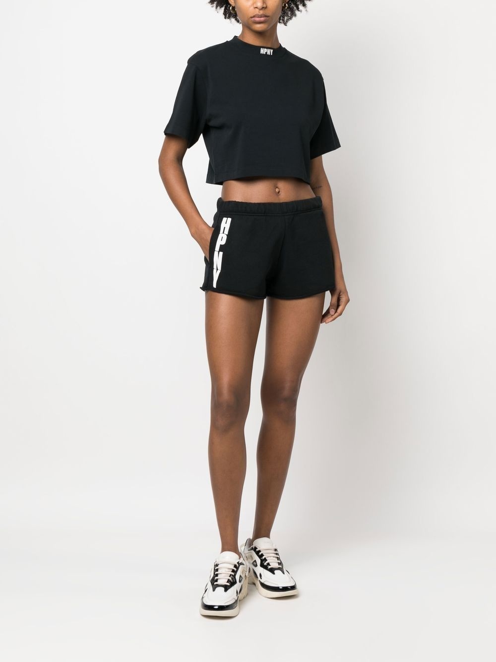 embroidered-logo cropped T-shirt - 2