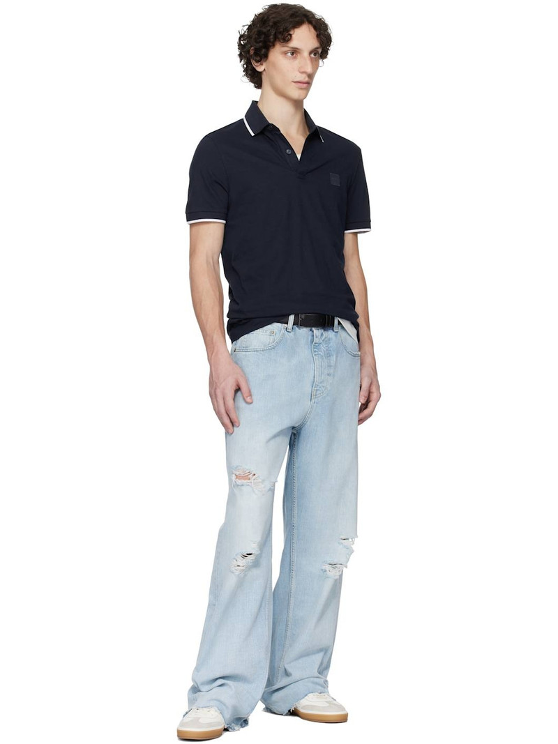 BOSS Navy Slim-Fit Stretch-Cotton Piqué Polo outlook