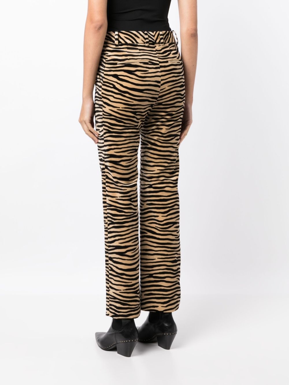 tiger-print straight-leg trousers - 4