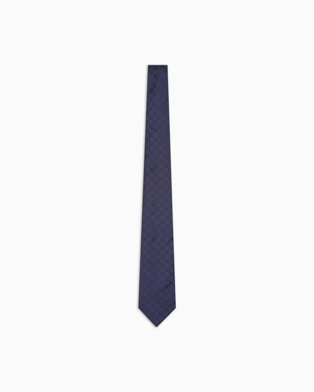 PURE SILK TIE WITH JACQUARD MONOGRAM - 1