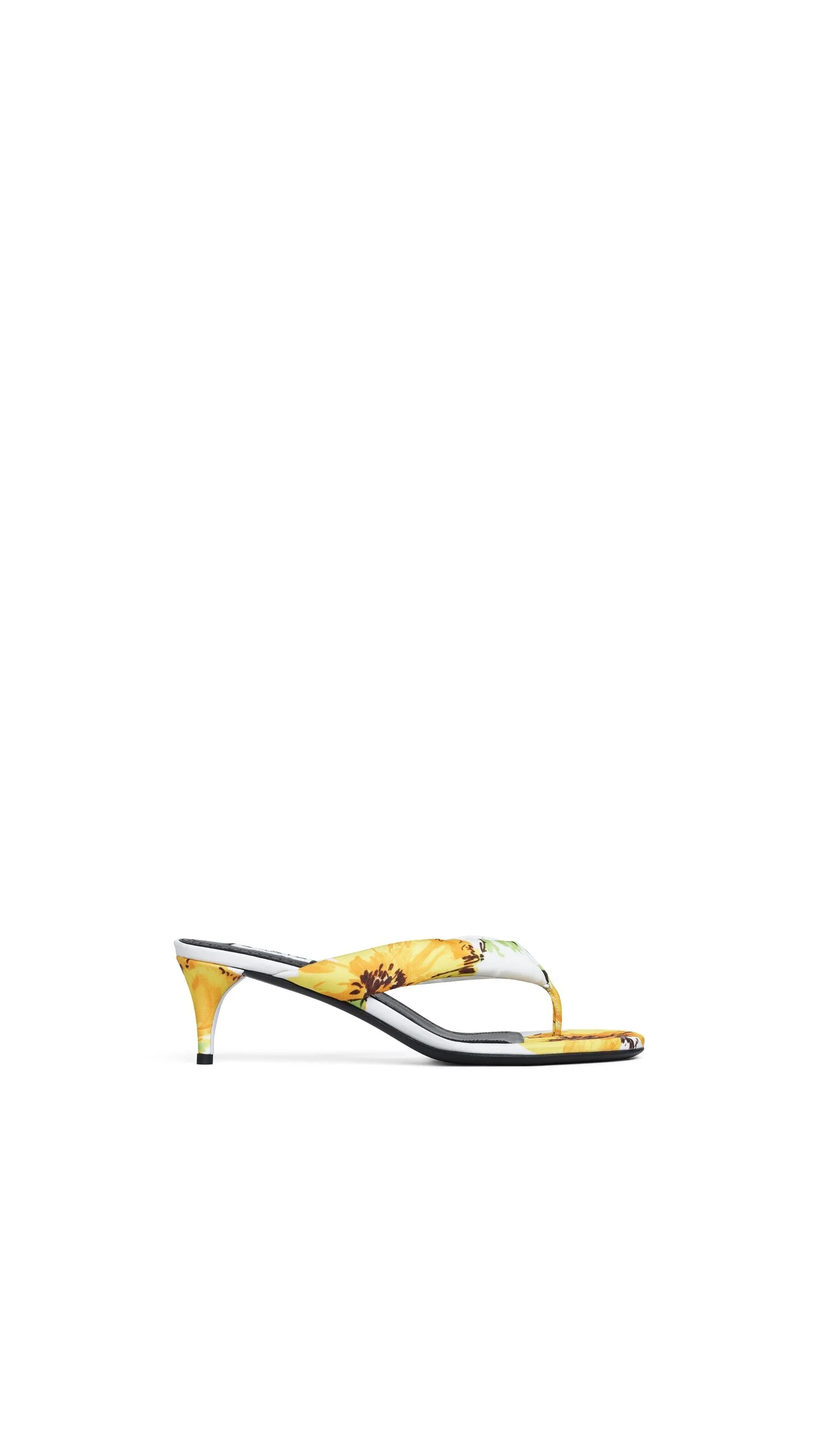 HEEL THONG MULES IN FLOWER PRINT - 1