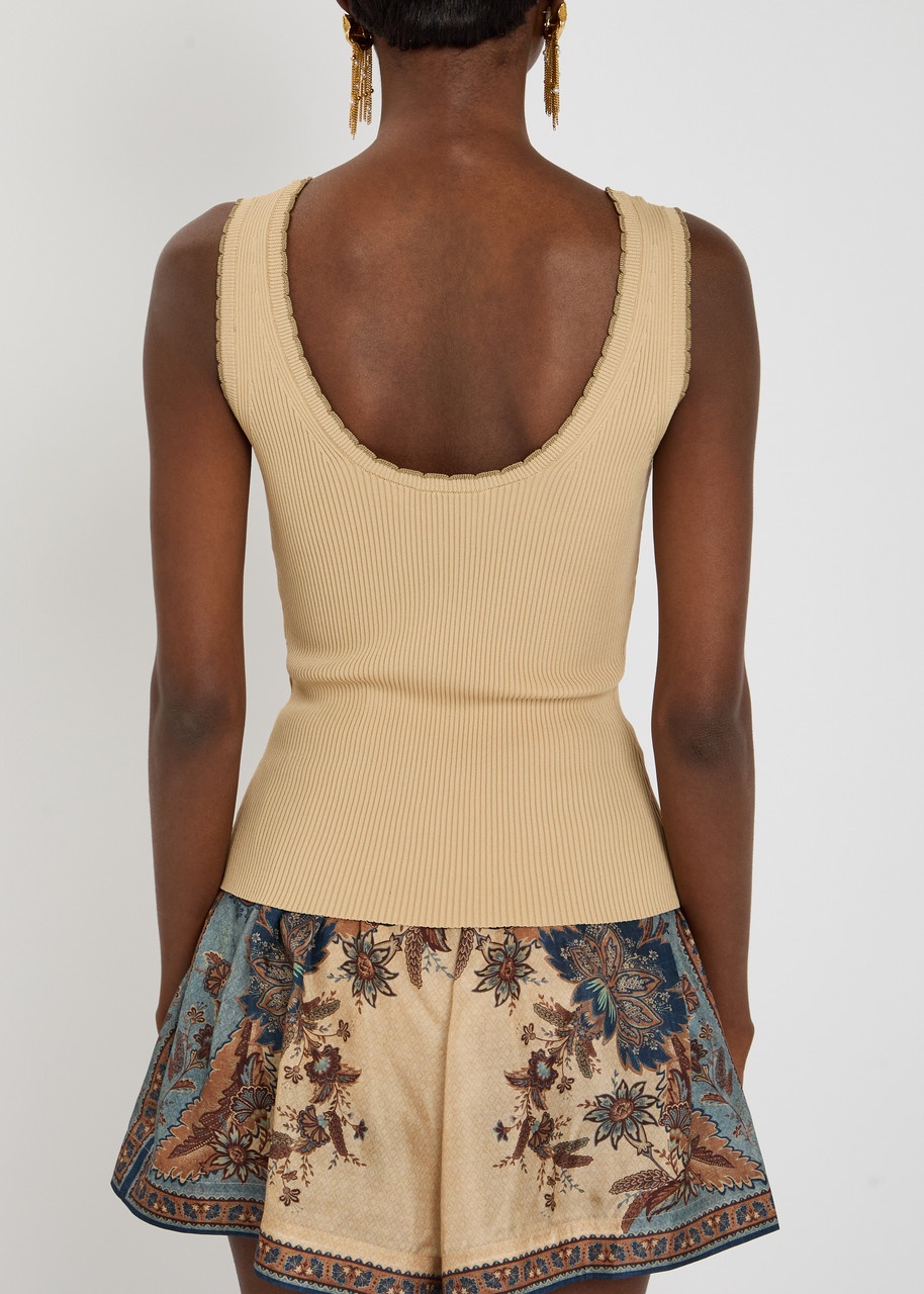 Zimmermann Ascension Scallop Ribbed Stretch-jersey Tank - 3