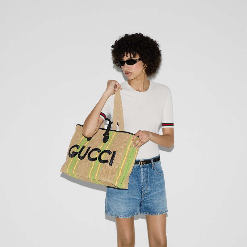 Large tote bag with Gucci embroidery 3