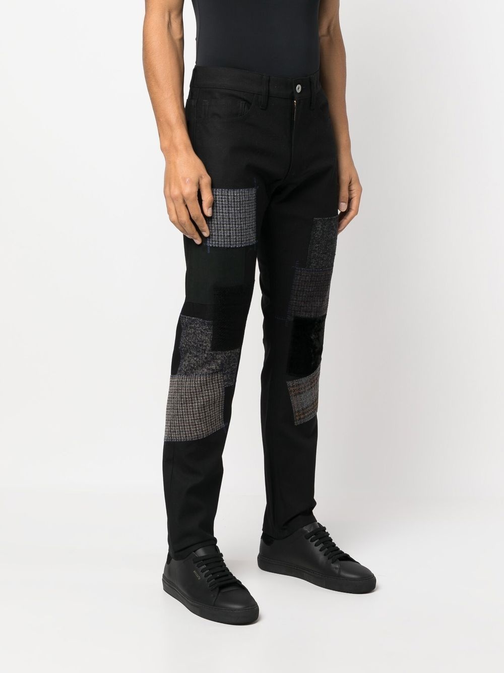 patchwork-detail straight-leg jeans - 3