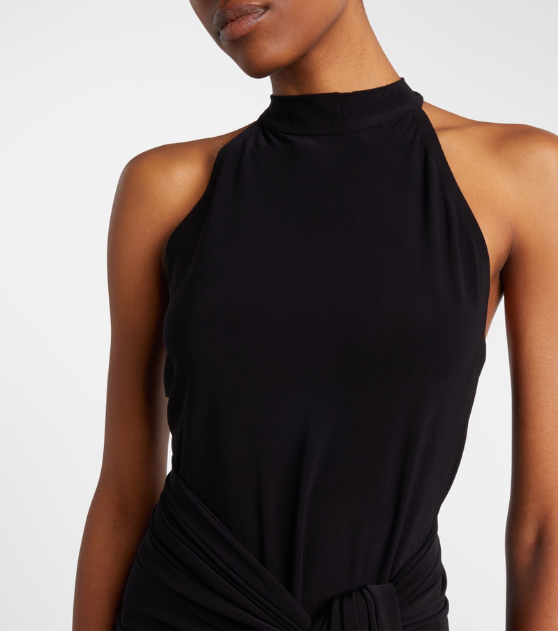 Draped halterneck jersey maxi dress 3