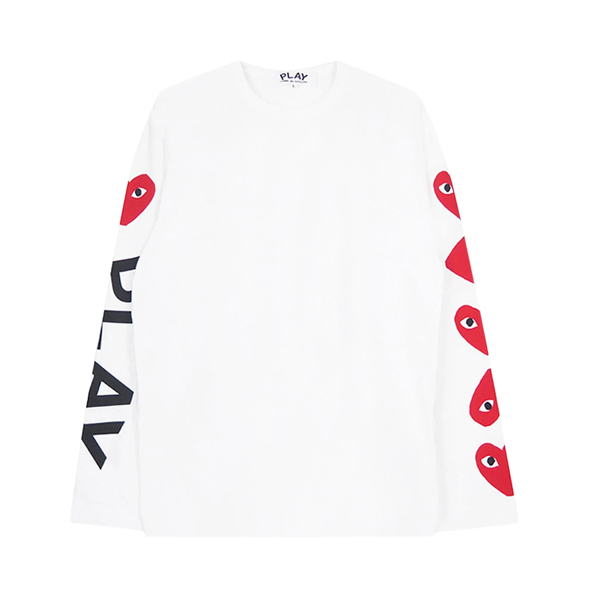 Comme des Garçons PLAY Alternating Hearts Long-Sleeve T-Shirt 'White' - 1