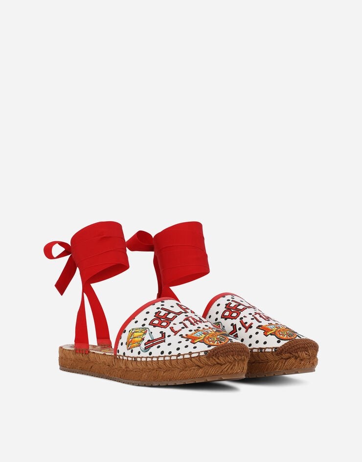 Printed canvas espadrilles with ribbon detail - 2