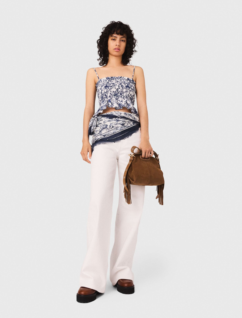 maje Fruit printed smocked top outlook