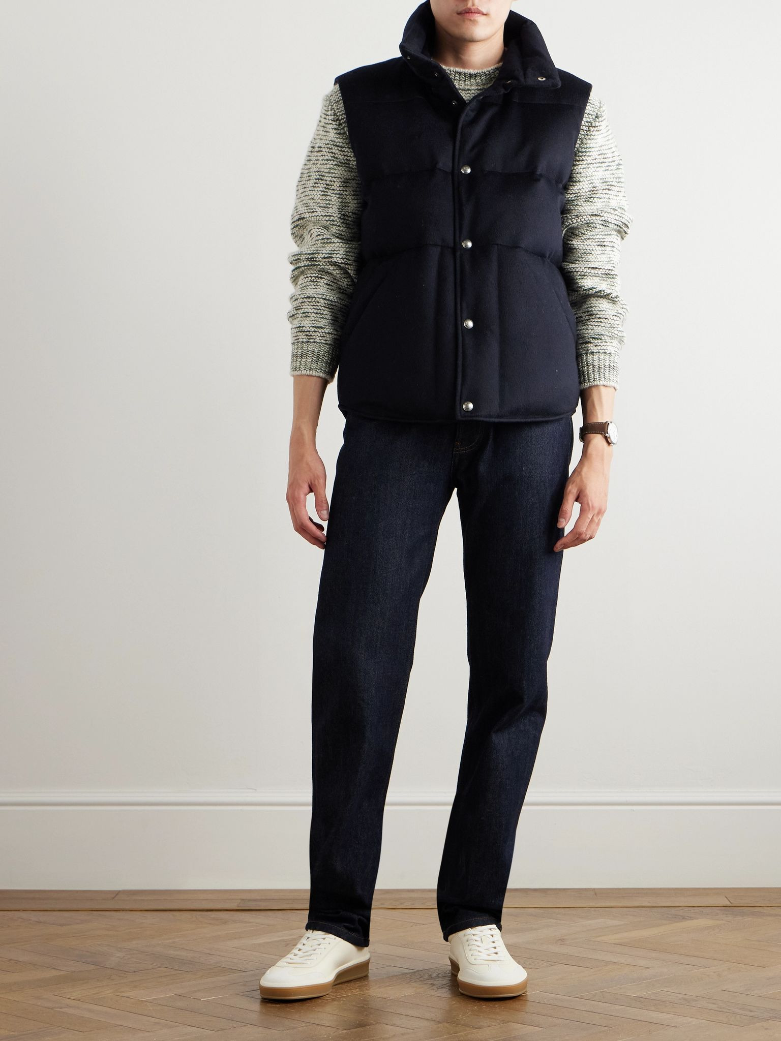 Lucio Quilted Storm System® Cashmere Down Gilet Navy - 2