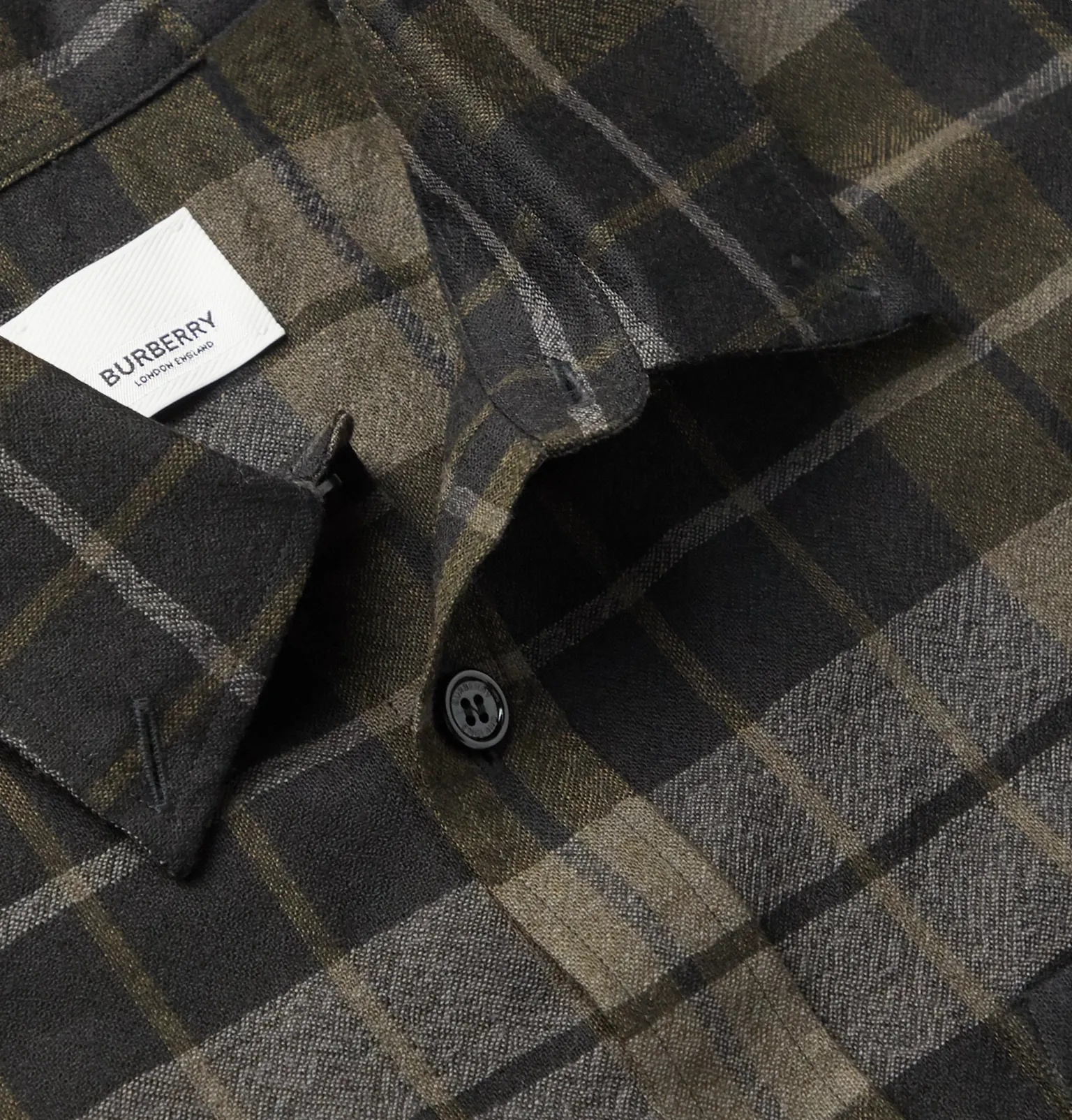 Logo-Appliquéd Checked Wool-Flannel Overshirt - 5