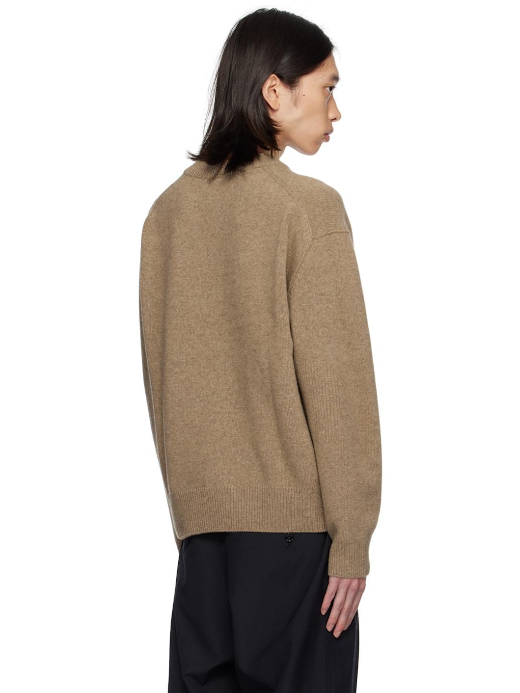 Beige Crewneck Sweater - 3