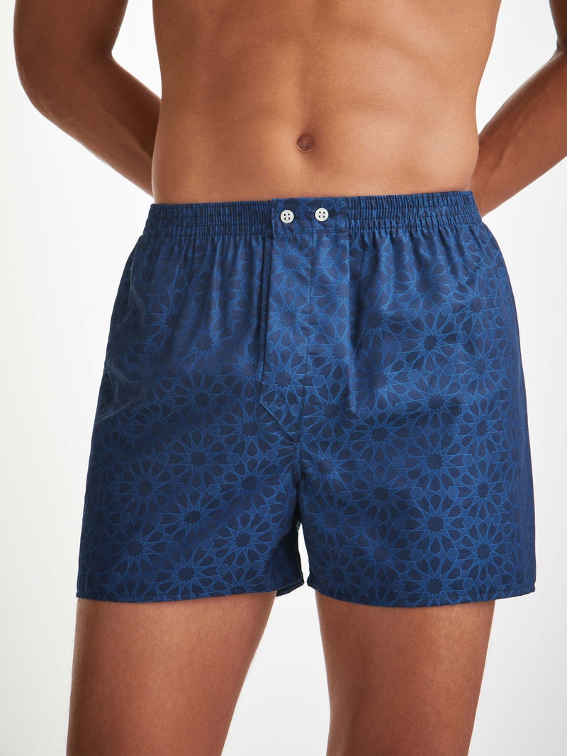 Men's Classic Fit Boxers Paris 26 Cotton Jacquard Navy - 5