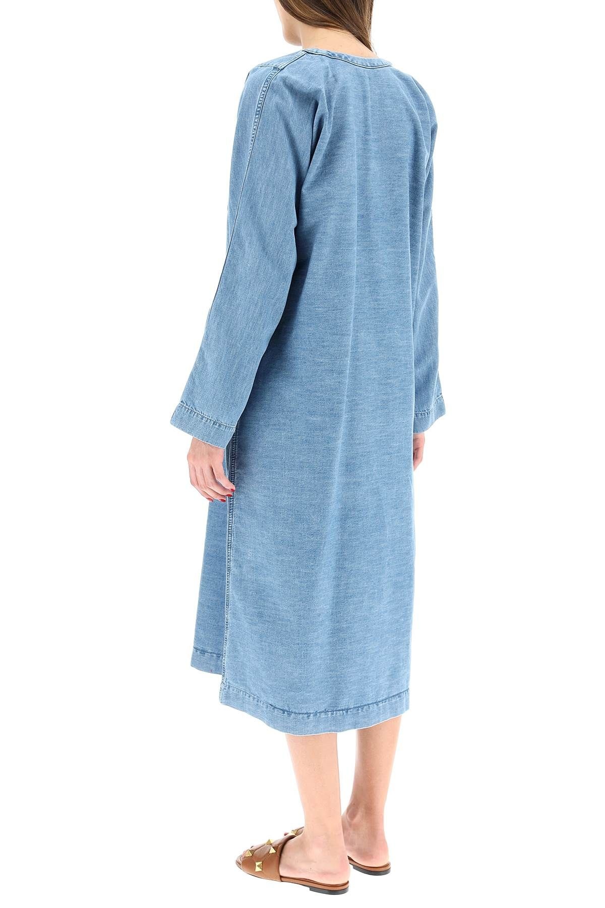 CAFTAN DRESS IN CHAMBRAY DENIM - 4