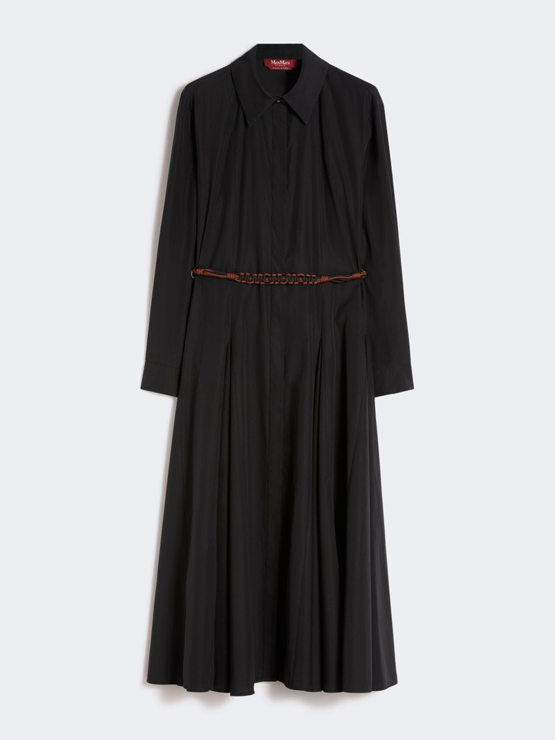 AFFETTO Long poplin shirt dress - BLACK 1