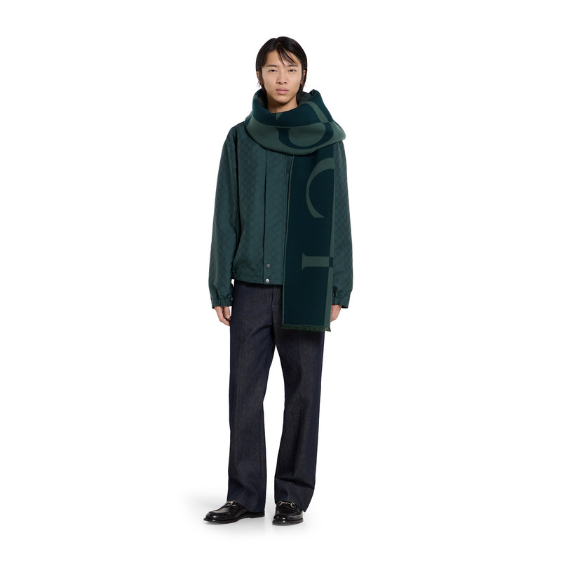 Wool scarf with Gucci logo 3