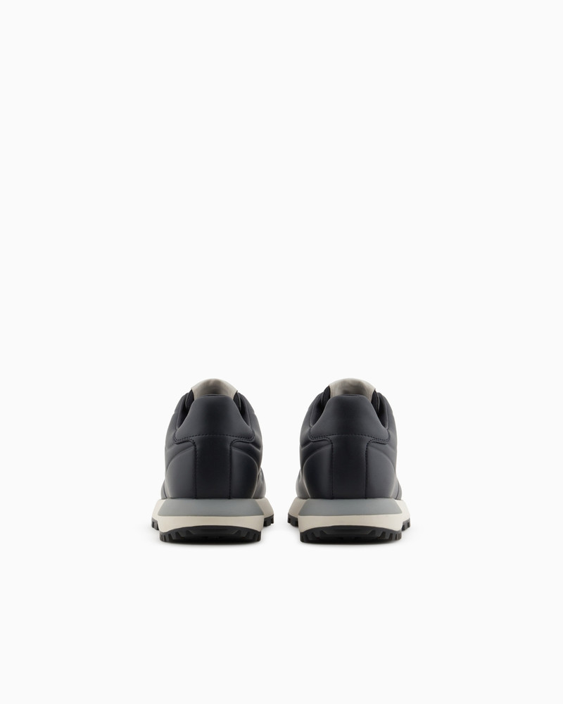 EMPORIO ARMANI LEATHER SNEAKERS WITH THERMOFORMED DETAILS outlook