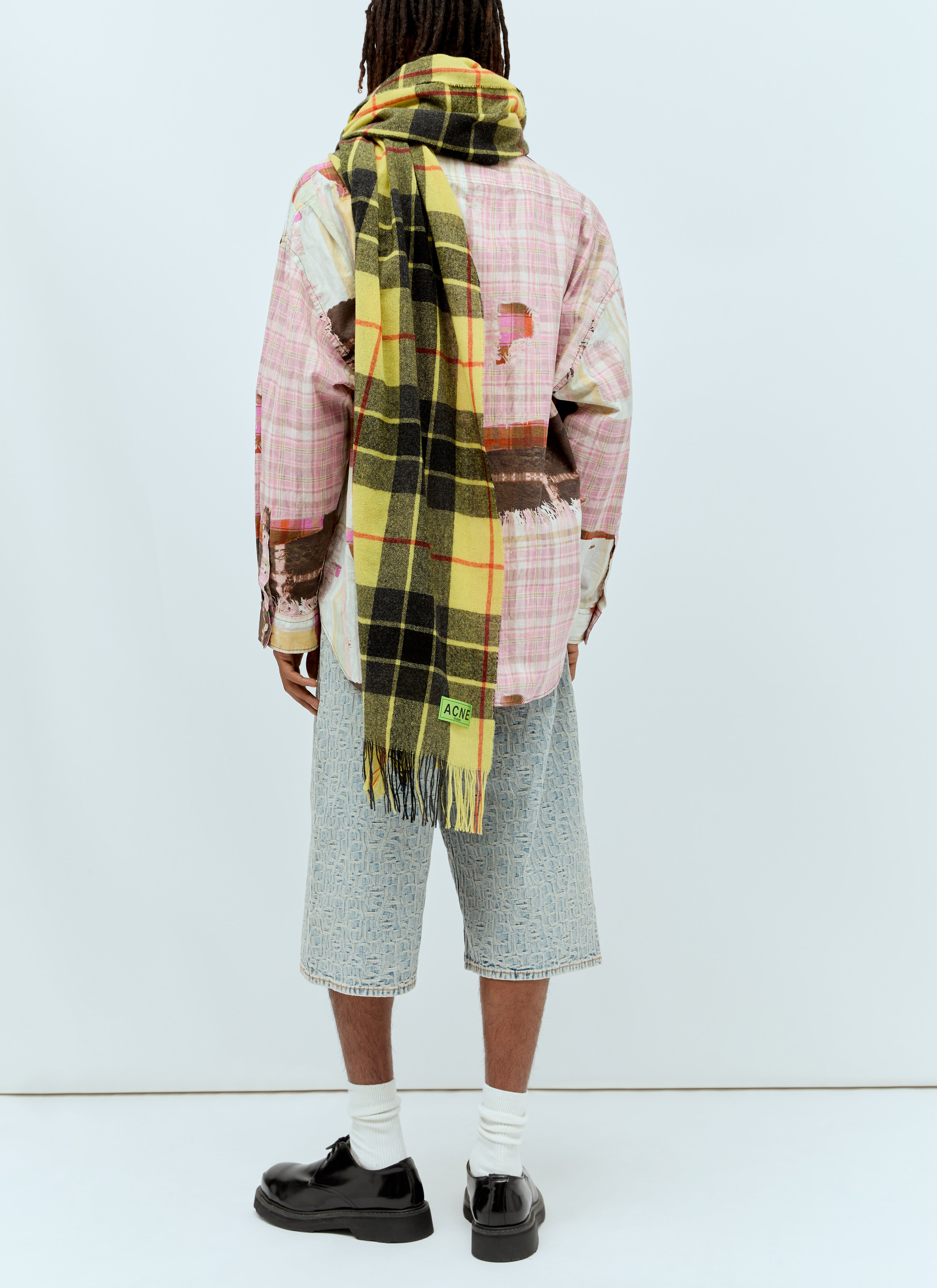 Acne Studios Men Check Fringe Scarf - 2