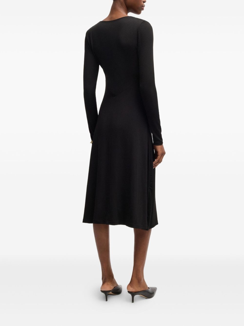 twist-detail long-sleeve midi dress - 4