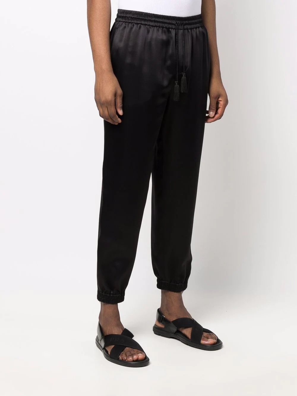 drawstring-waist tassel-detail track trousers - 3