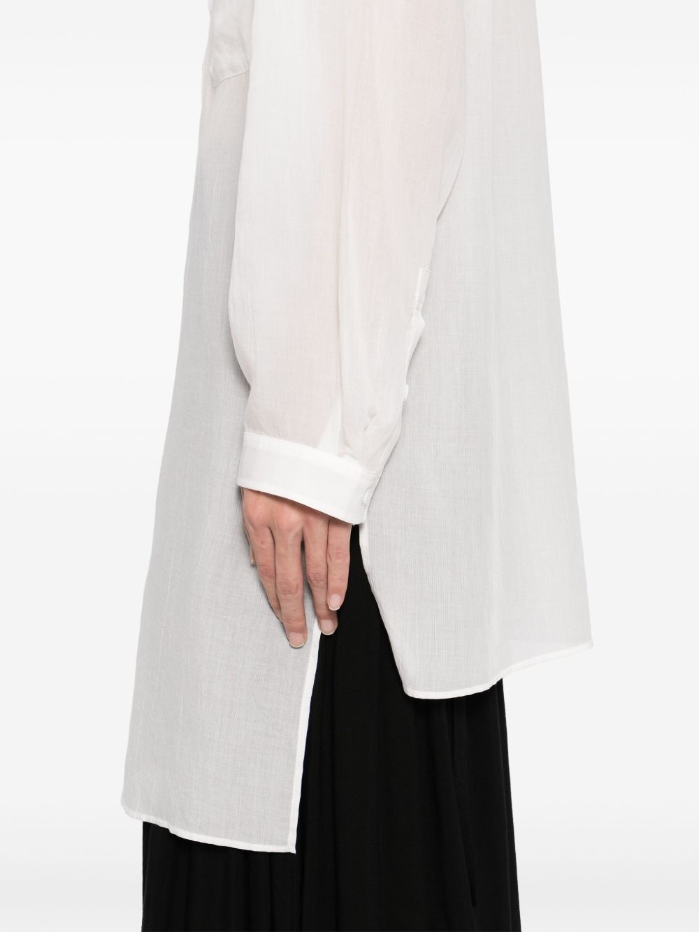 cellulose loan unbalanced collar shirt - 5