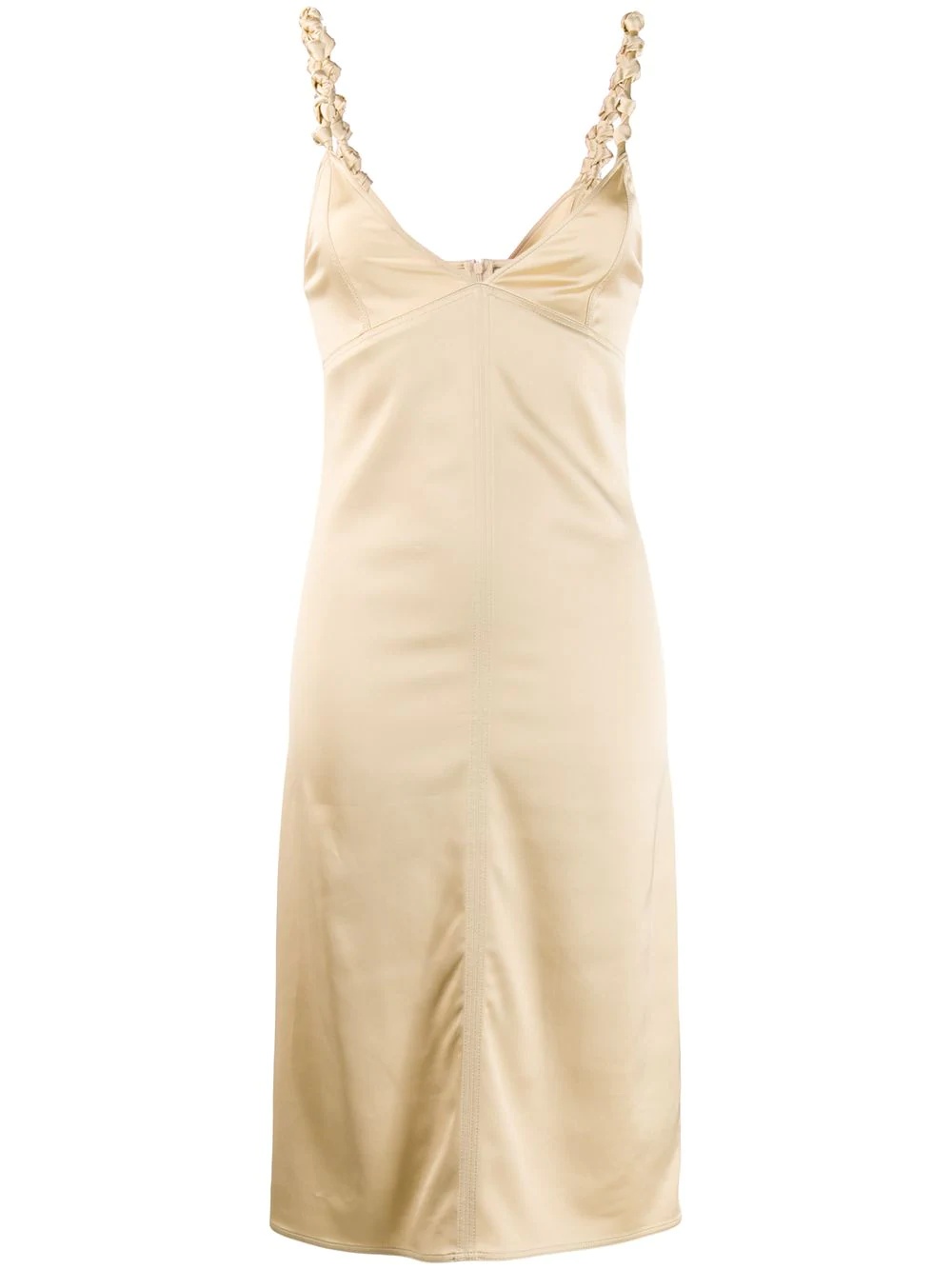 satin knot fitted dress - 1