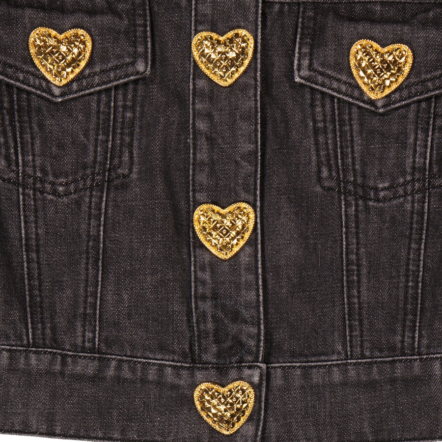 Moschino Heart Buttons Cropped Denim Jacket - 7