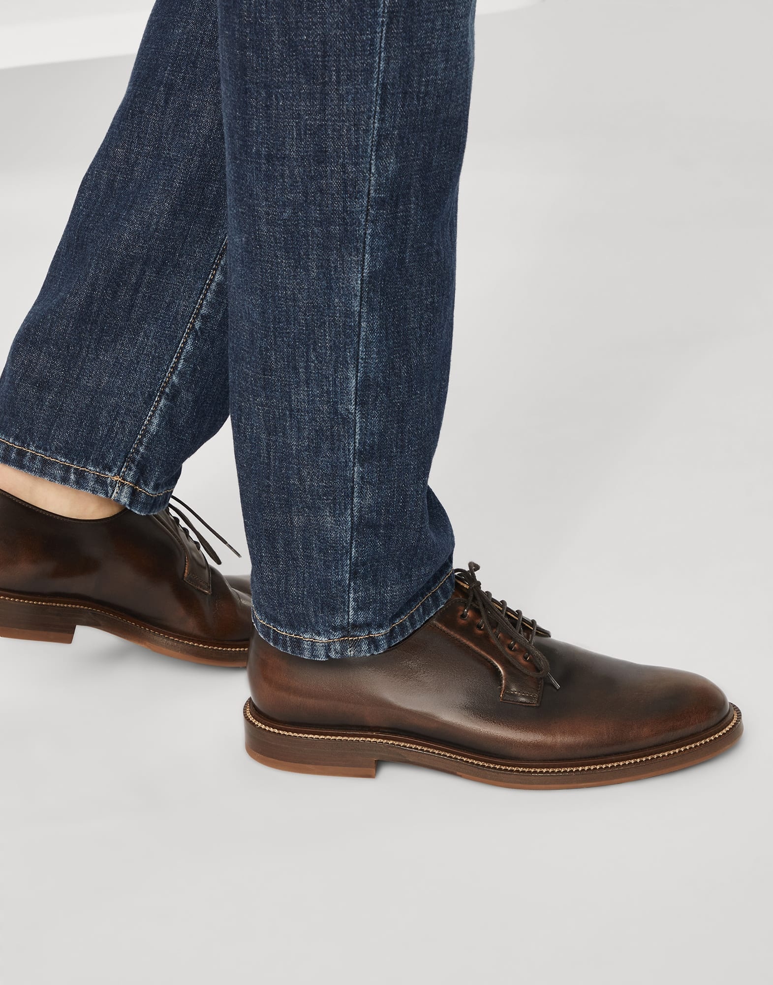 Burnished calfskin Derbys - 4