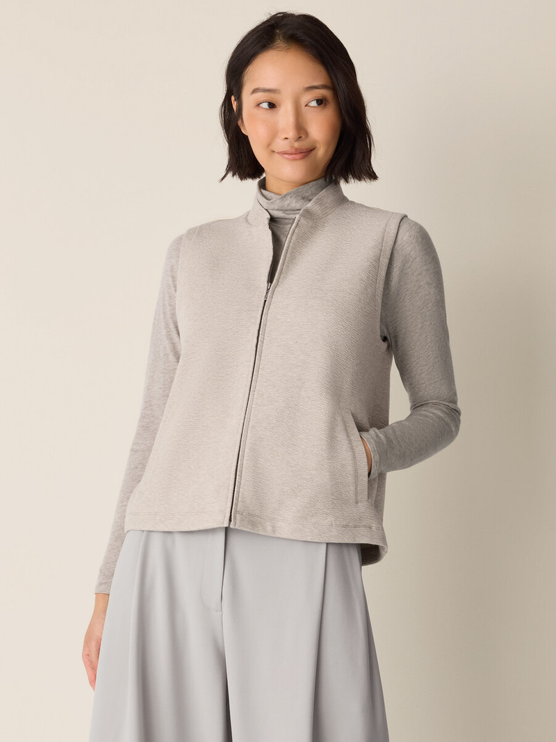 EILEEN FISHER Textured Cotton Doubleknit Vest outlook