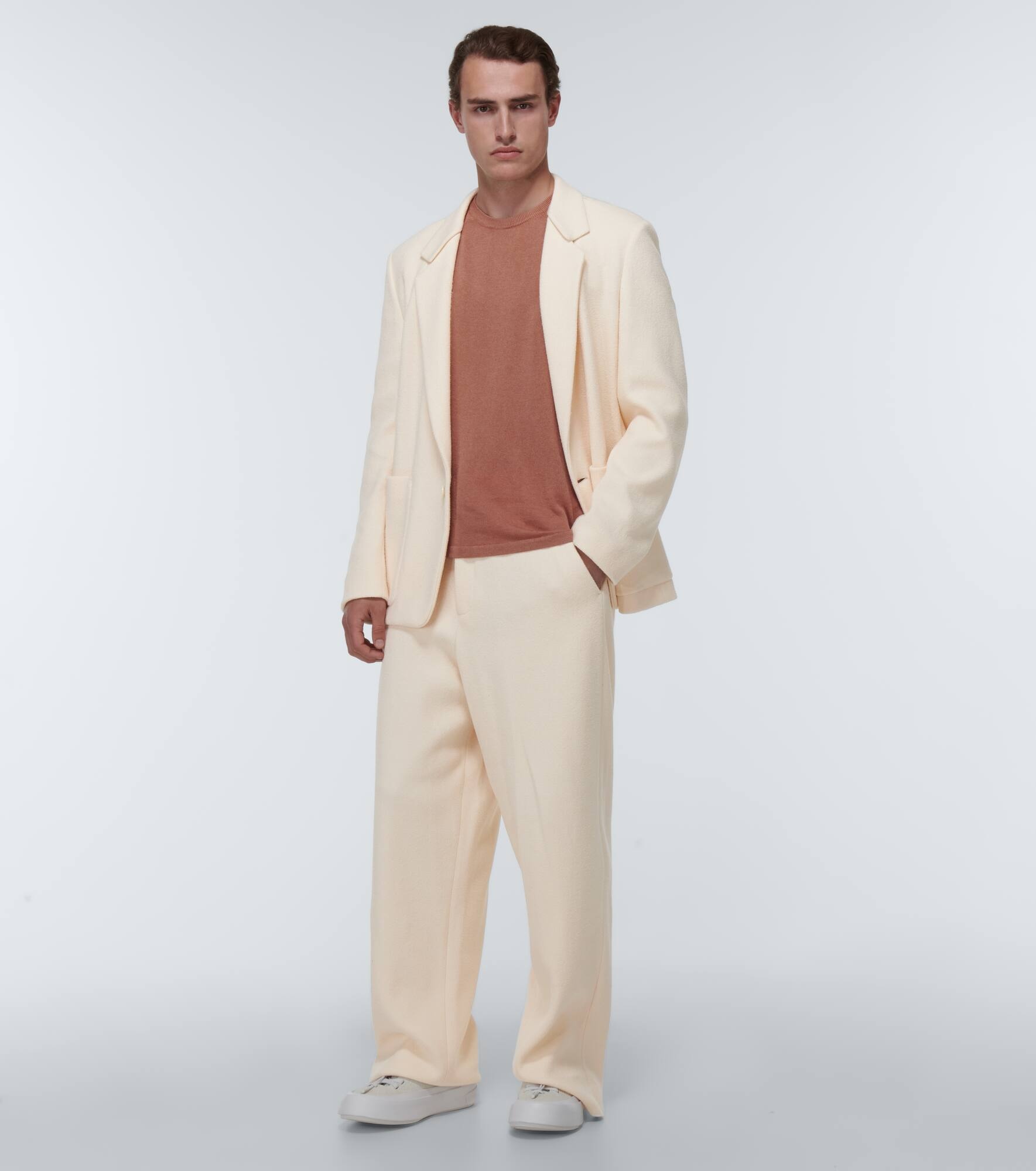 Straight cotton bouclé pants - 2