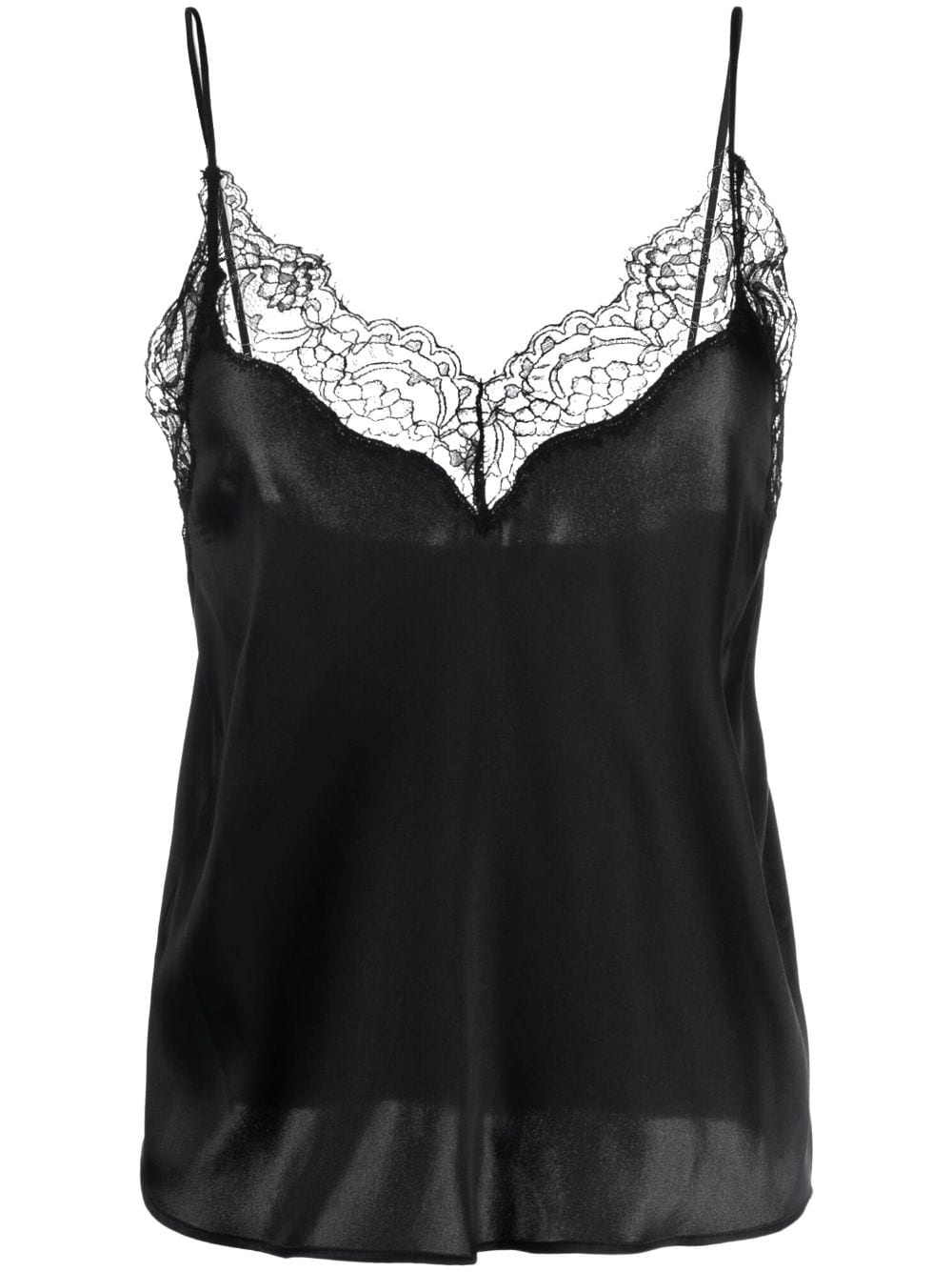 lace-trim detail top - 1