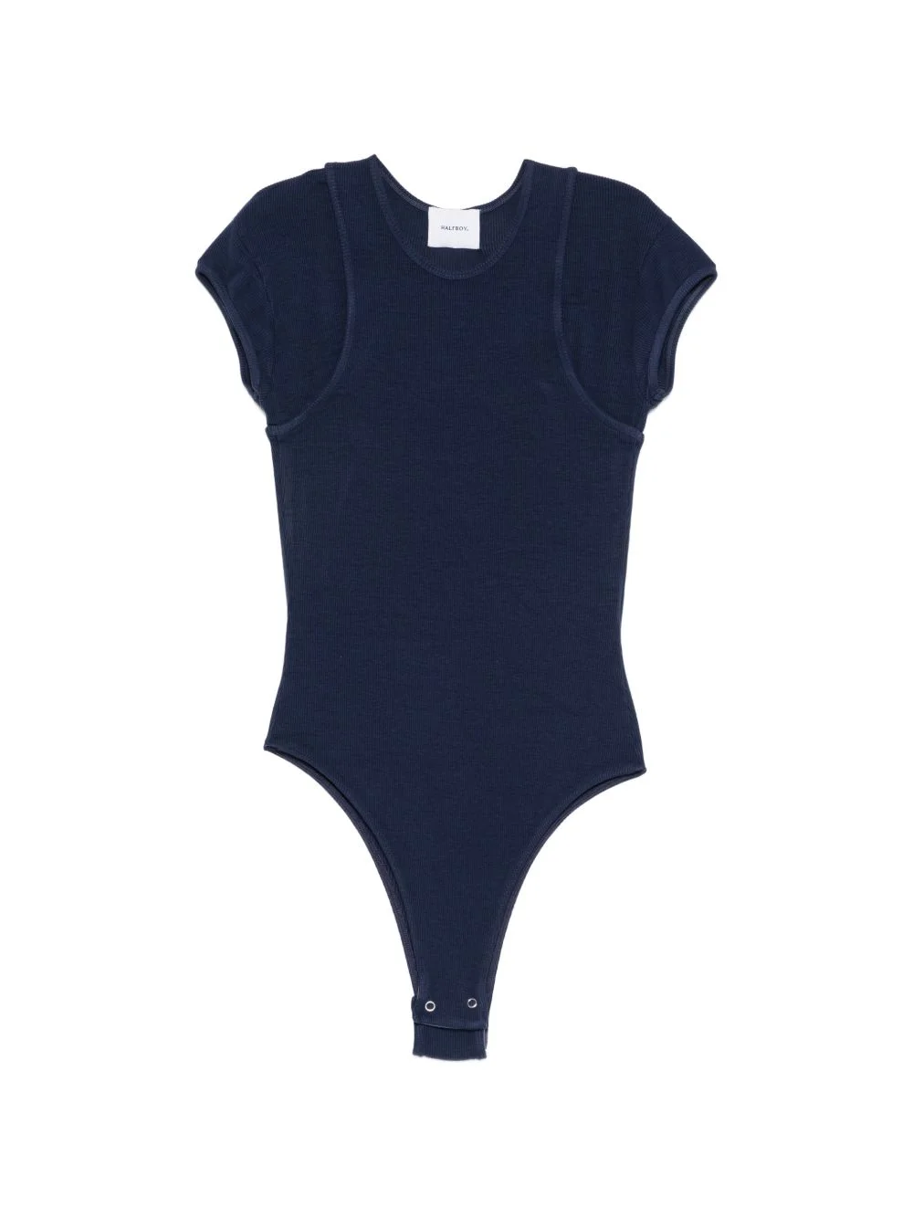 ribbed open-back bodysuit - 1
