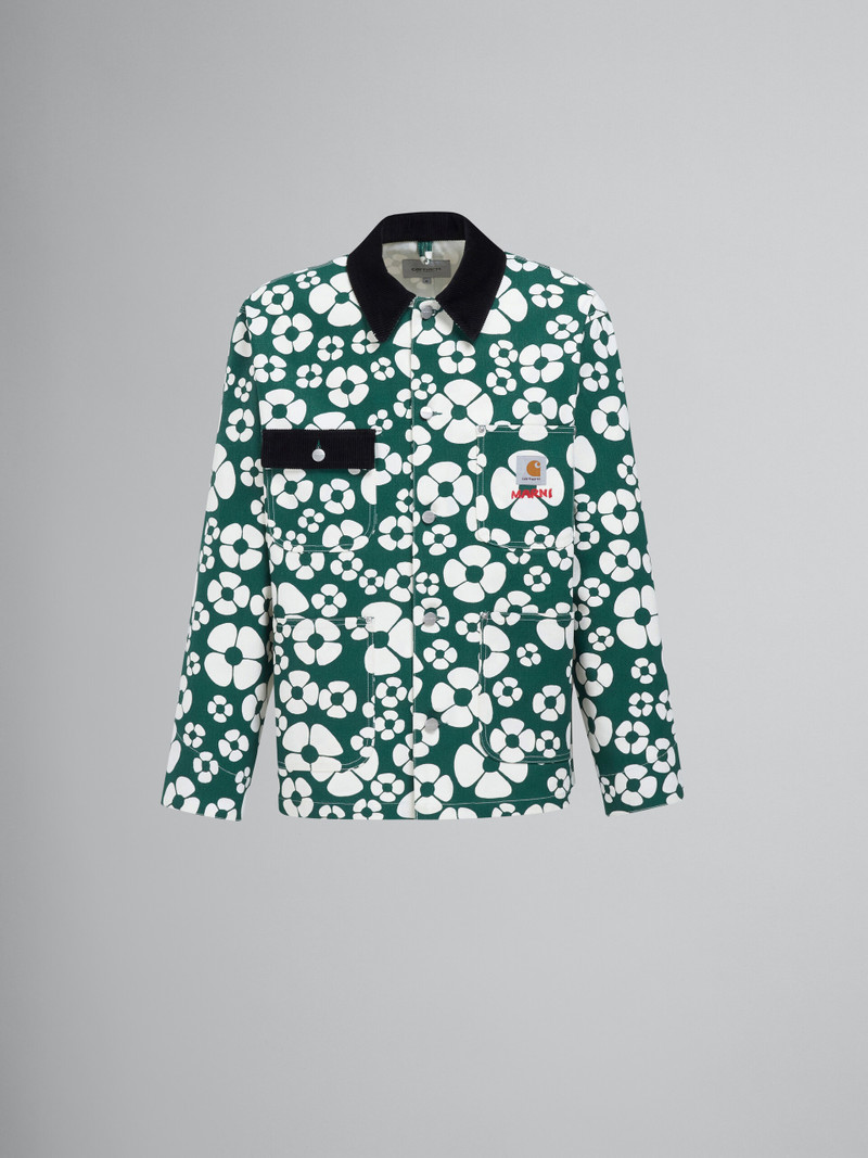 MARNI X CARHARTT WIP - GREEN LONG-SLEEVED FLORAL JACKET 1