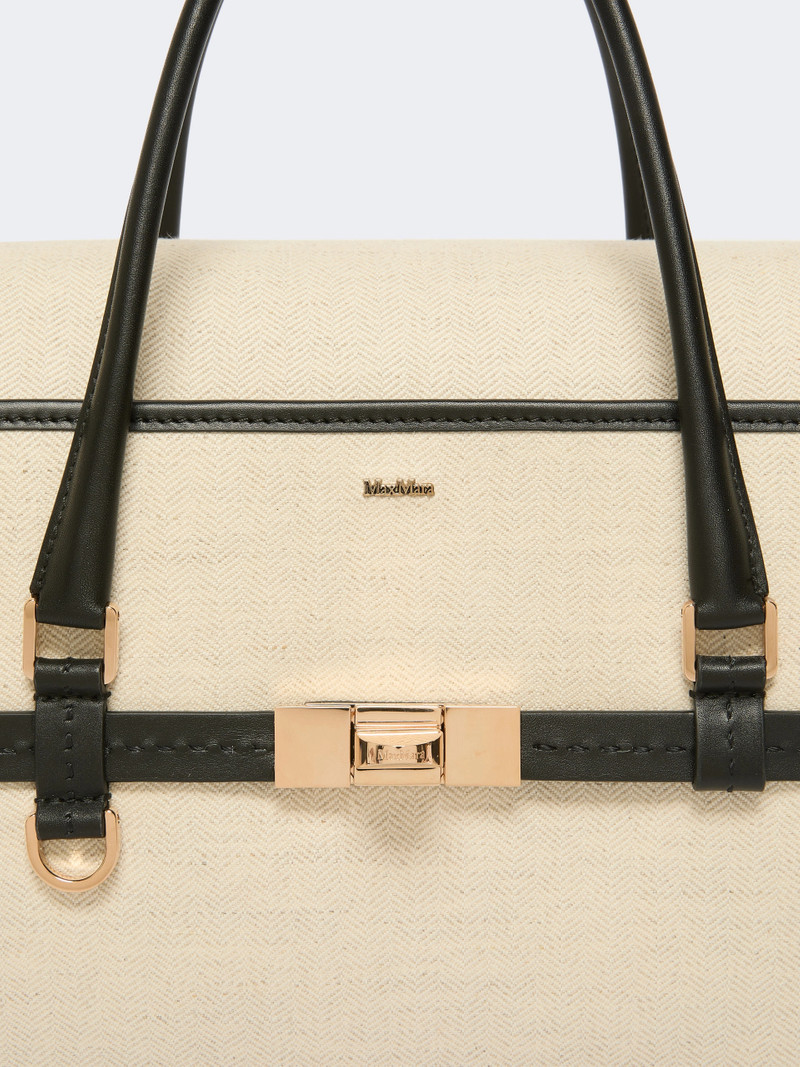 MARGAUXS1 Chevron canvas and leather handbag - ICE 4