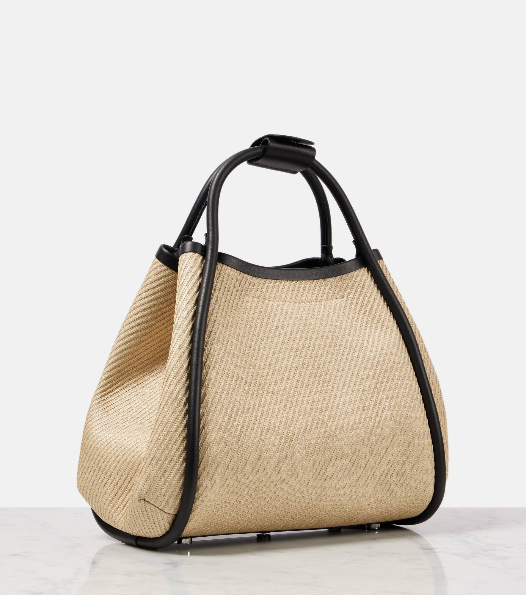 Marine Small raffia tote bag - 4