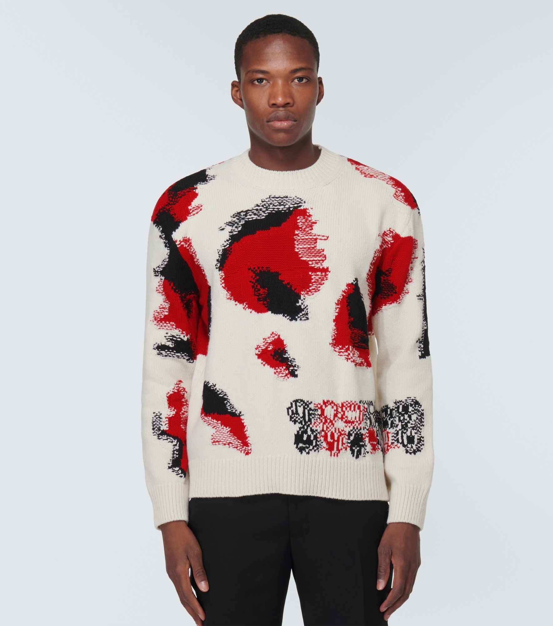 Intarsia wool, cotton and cashmere sweater - 3