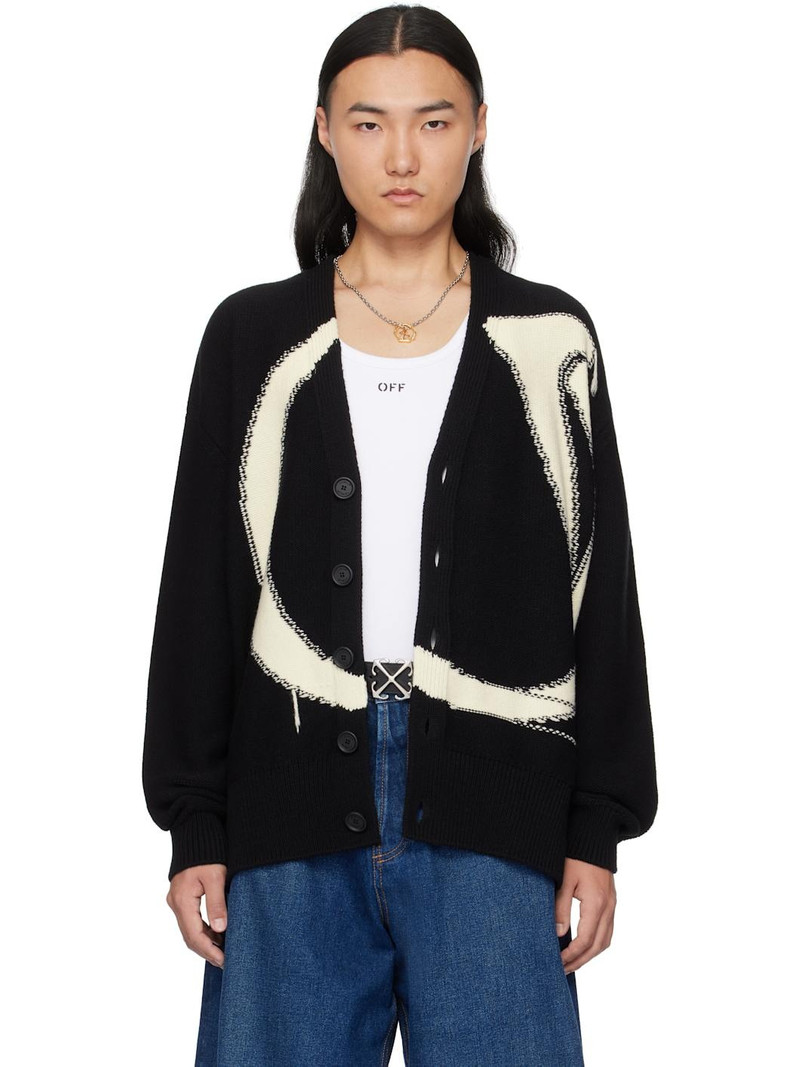 Black & White Maxi Logo Cardigan 1