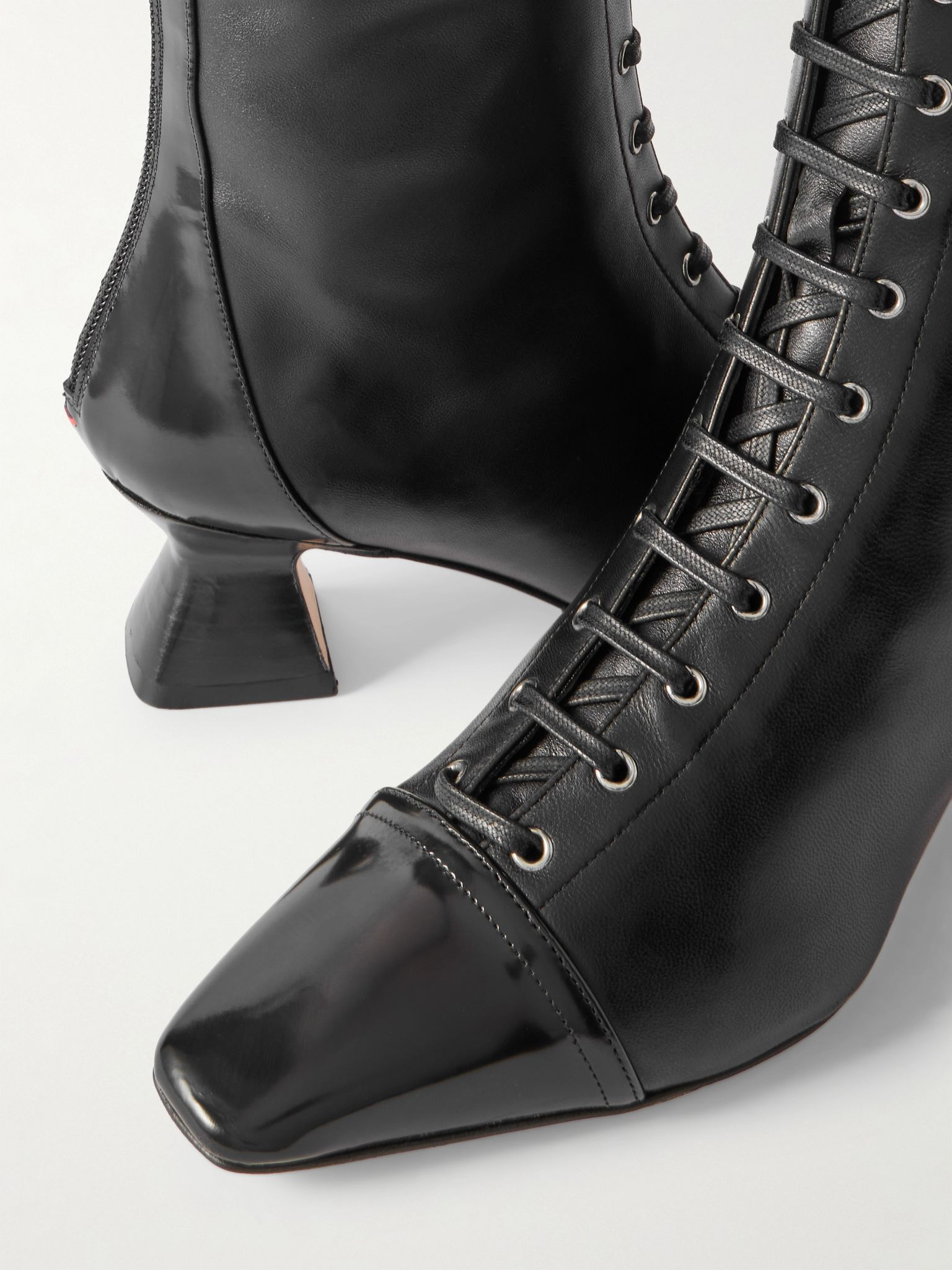 Mavis leather lace-up knee boots Black - 4