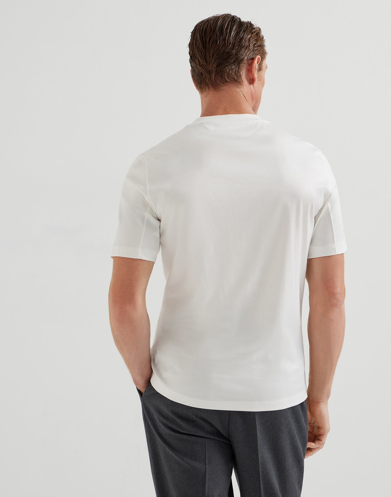 Brunello Cucinelli Cotton jersey crew neck T-shirt with logo outlook