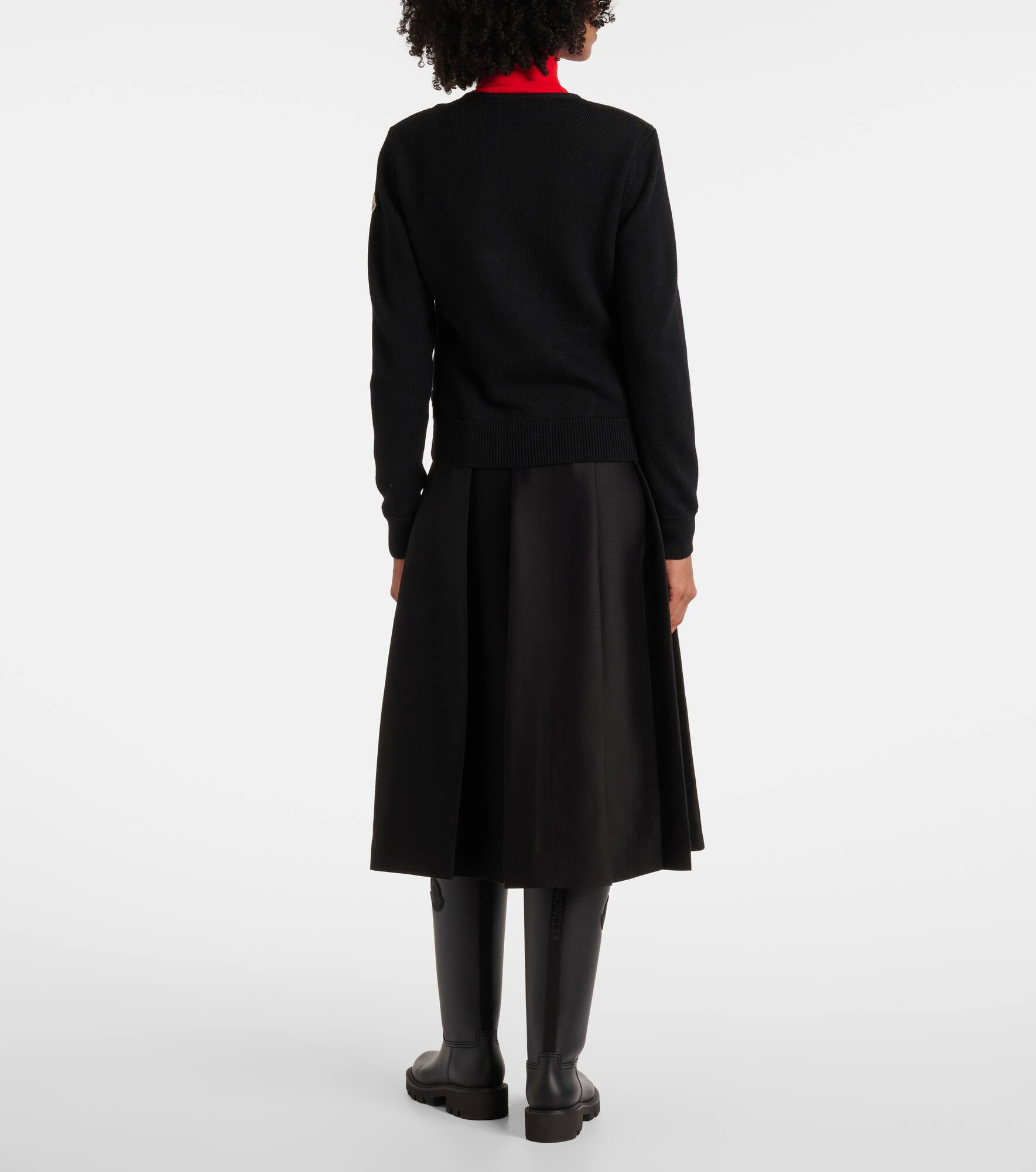 Down-paneled virgin wool cardigan - 3