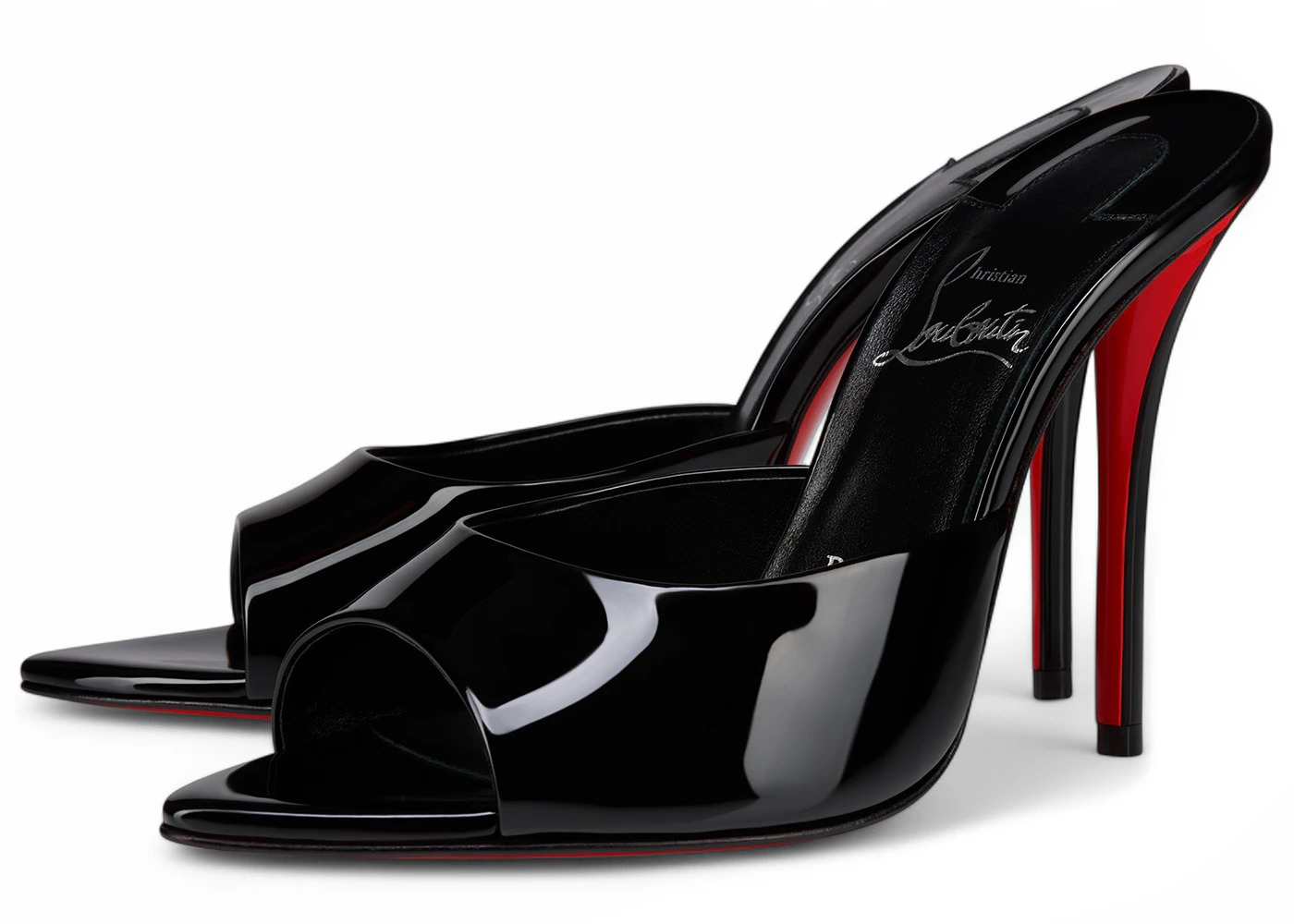 Christian Louboutin Miss Z 100mm Mule Black Patent Calf Leather - 2
