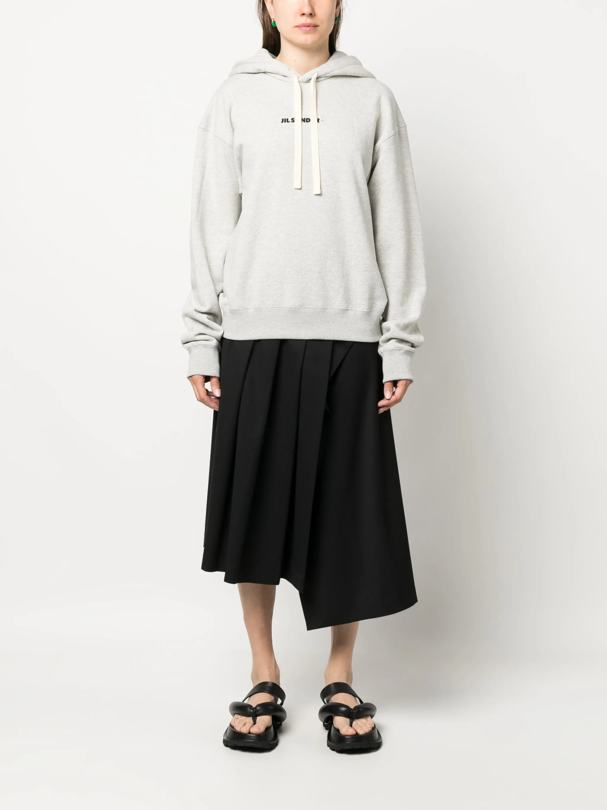 logo-print cotton hoodie - 3