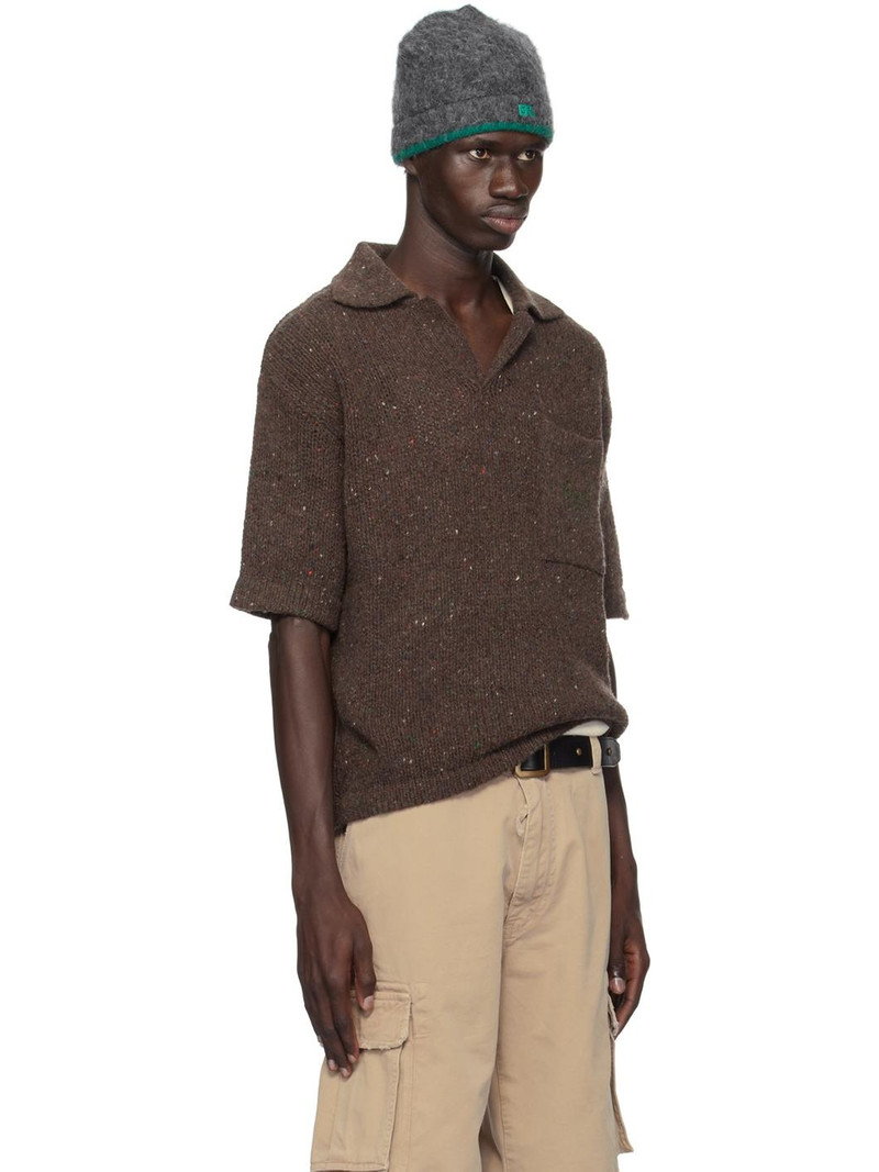 Brown Embroidered-Logo Polo 2