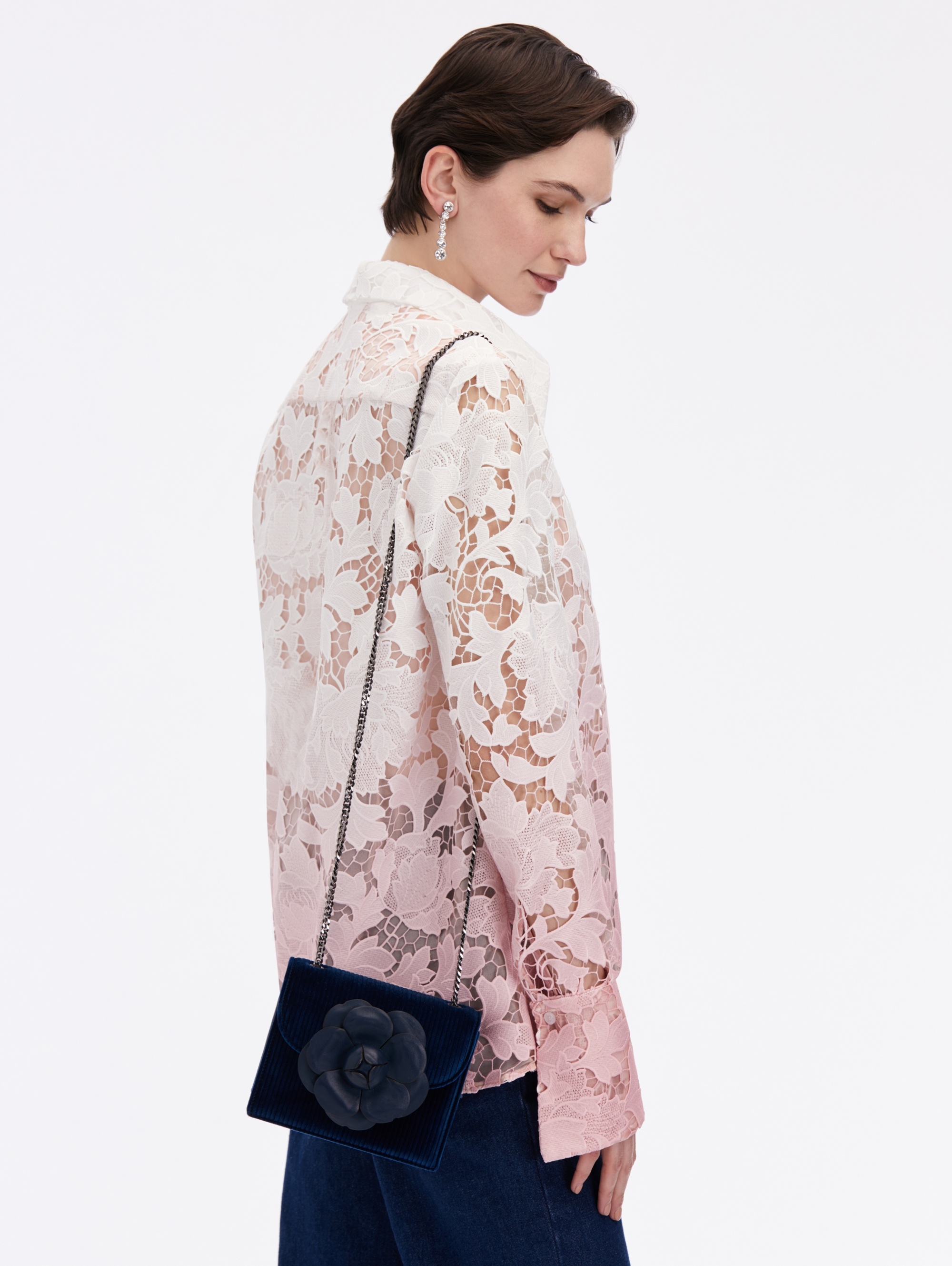 STRIPPED VELVET MINI TRO BAG - 2