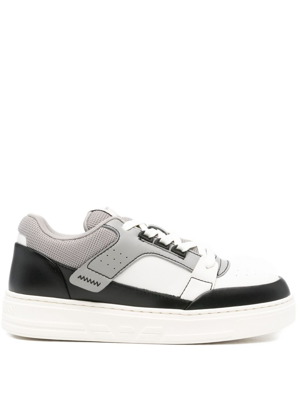 lace-up leather sneakers - 1