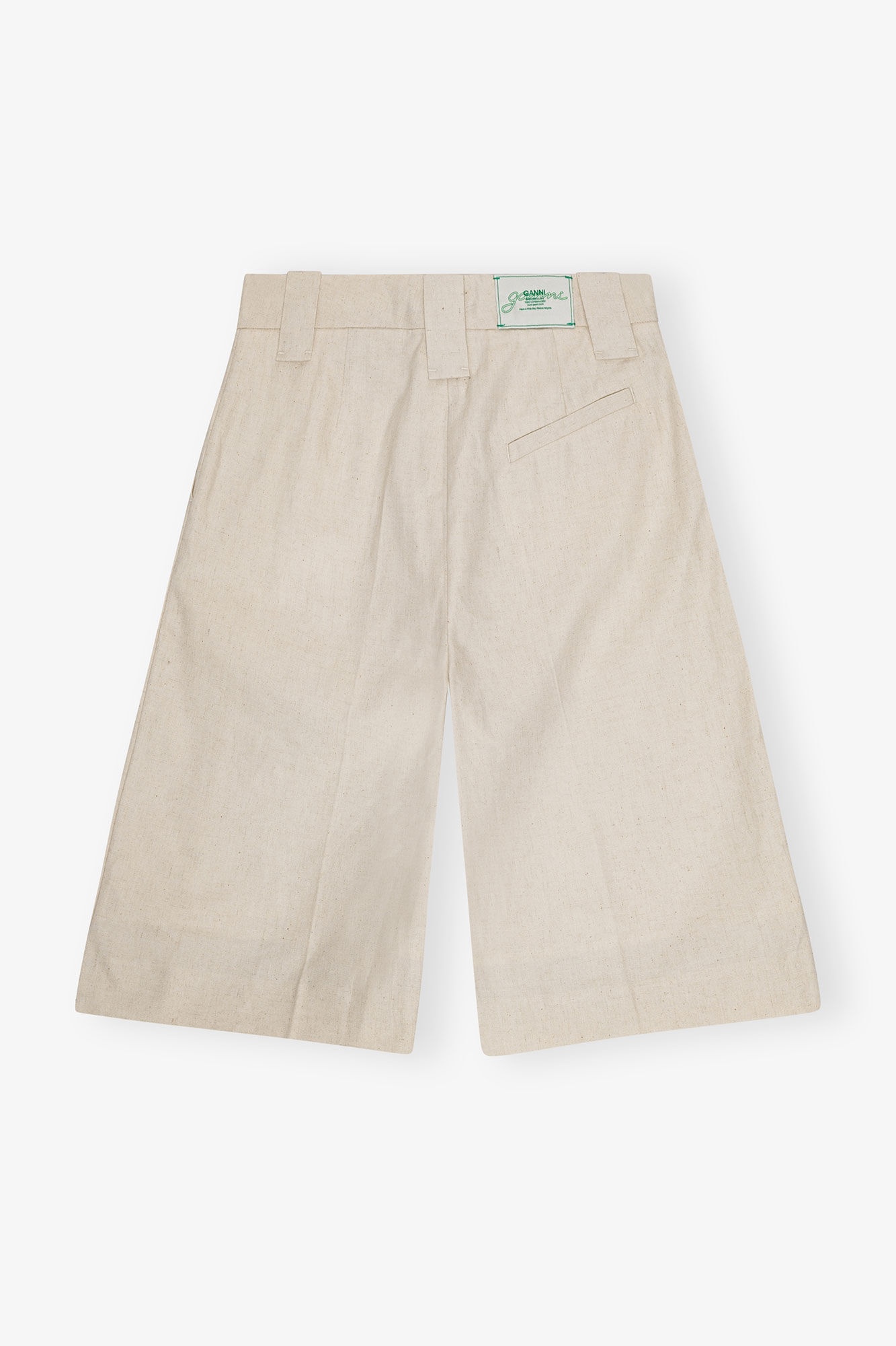 OFF-WHITE COTTON MELANGE TAILORING WIDE SHORTS - 7