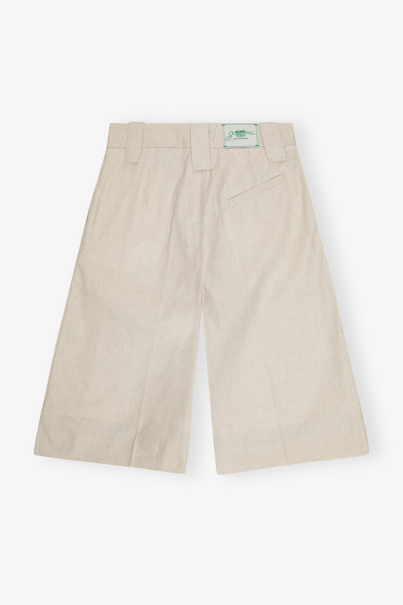 OFF-WHITE COTTON MELANGE TAILORING WIDE SHORTS 7