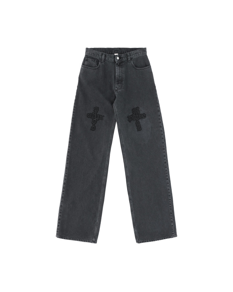LOGO-PATCH WIDE FIT JEANS 1